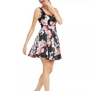 Trixxi Juniors Floral Print Fit & Flare Dress NWT